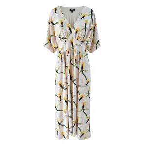 Alexia Admor August Draped Midi Fit & Flare Dress floral print. Size-12